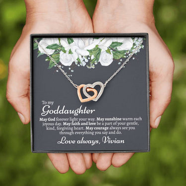 Goddaughter (From Godmother) Interlocking Hearts Necklace - Love You This Much